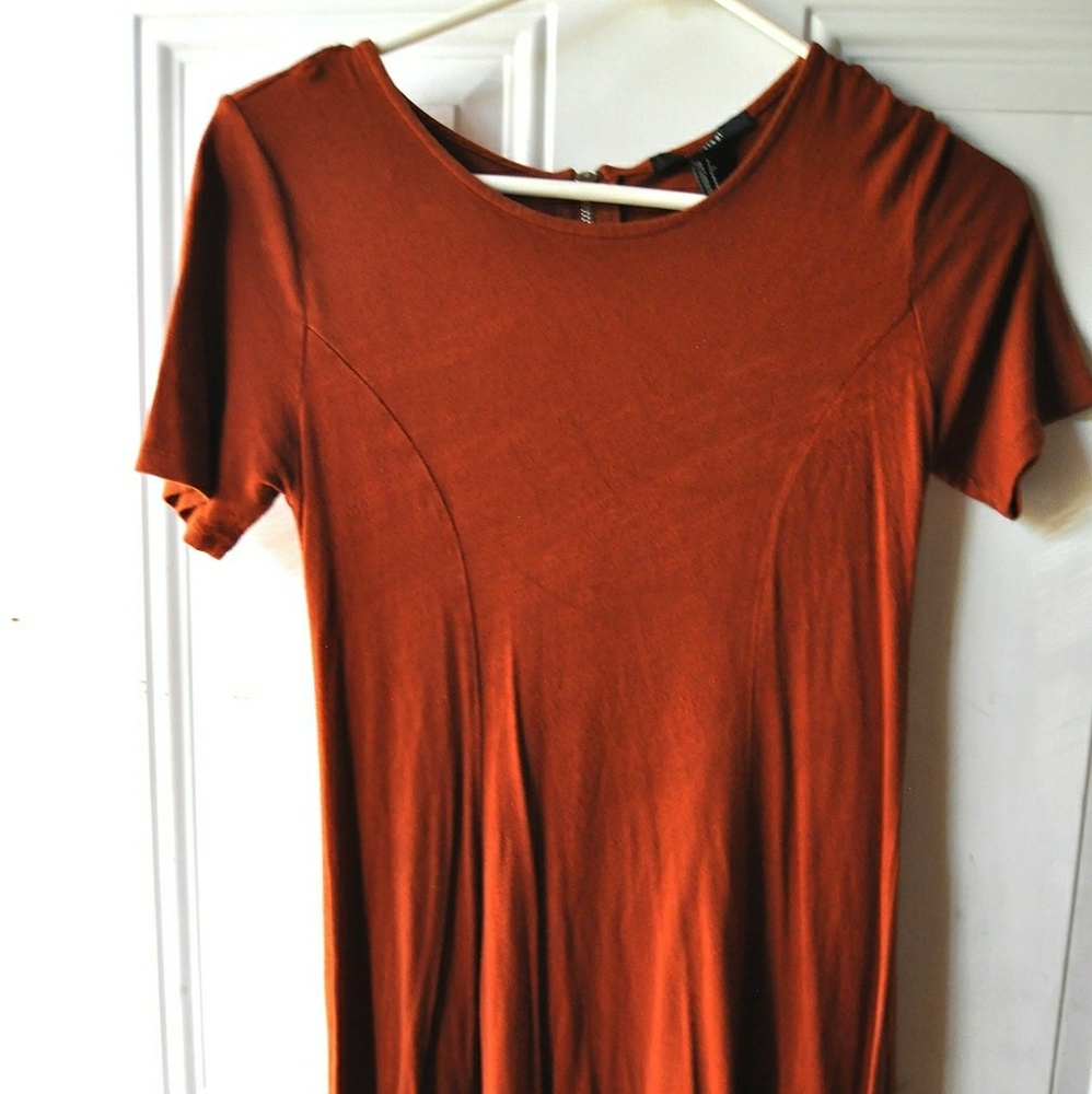 Burnt orange t-shirt dress